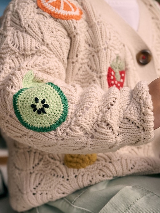 Image number 3 showing, NEXT Toddler  Fruit Crochet Cardigan