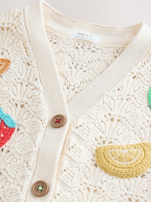 Image number 7 showing, NEXT Toddler  Fruit Crochet Cardigan