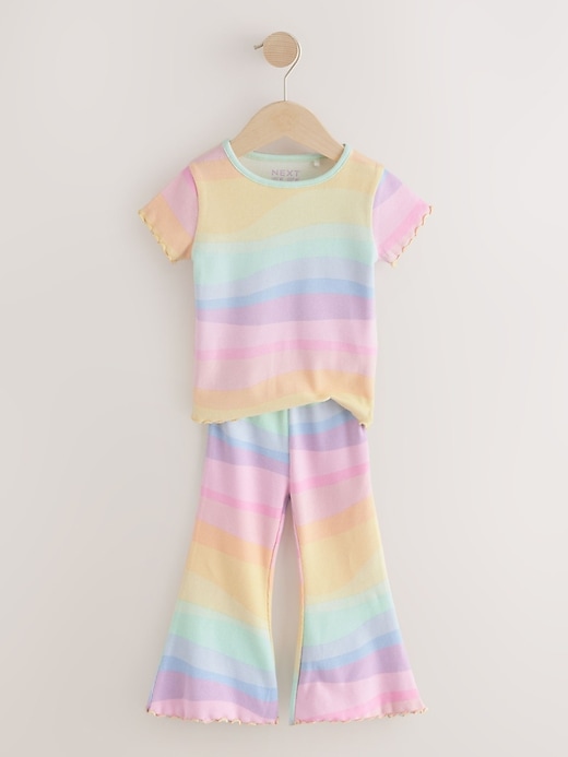 Image number 5 showing, NEXT Toddler  Squiggle T-Shirt & Flare Leggings Set