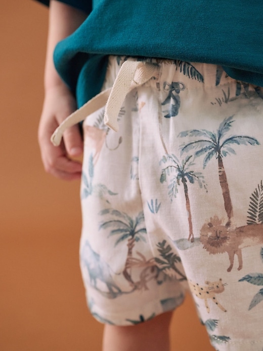 Image number 4 showing, NEXT Toddler  Linen-Cotton Safari Shorts