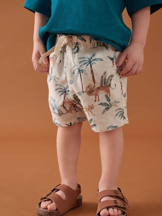 Image number 3 showing, NEXT Toddler  Linen-Cotton Safari Shorts