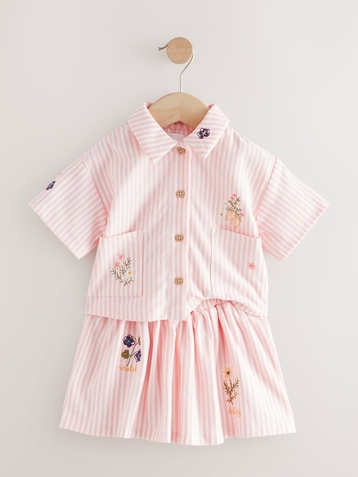 Image number 5 showing, NEXT Toddler Stripe Shirt & Skirt Set