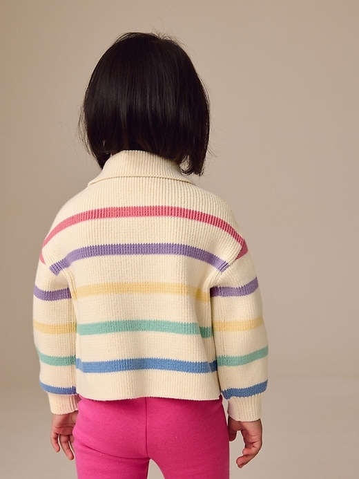 Image number 2 showing, NEXT Toddler Rainbow Striped Cardigan