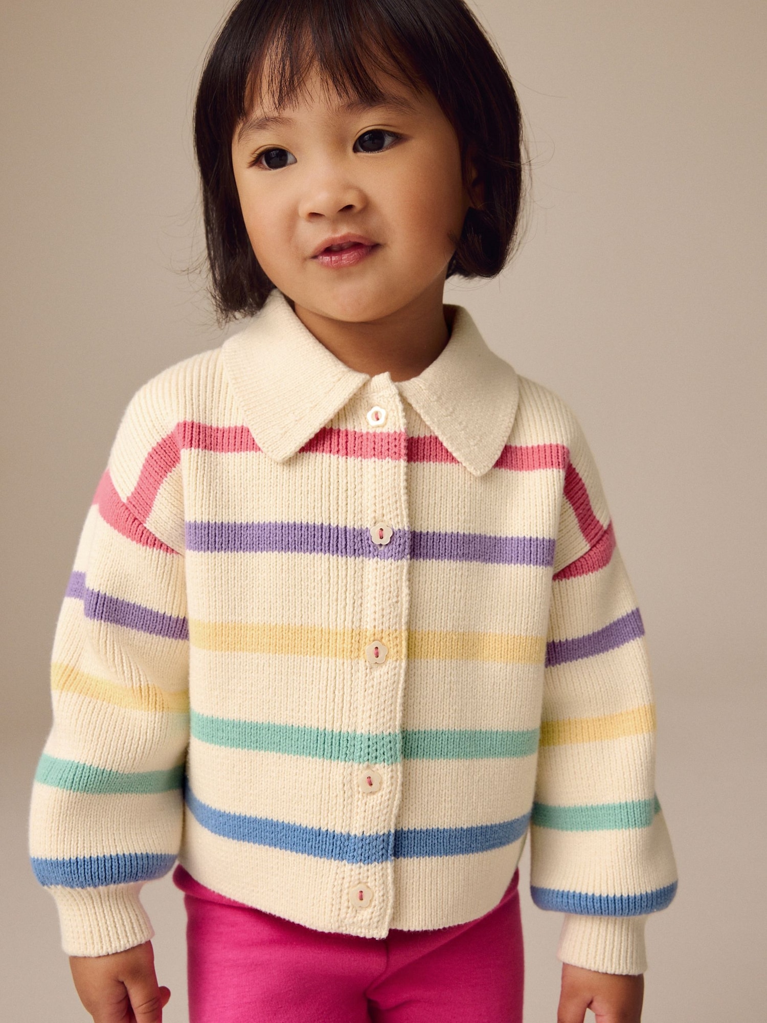 NEXT Toddler Rainbow Striped Cardigan