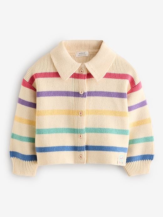Image number 5 showing, NEXT Toddler Rainbow Striped Cardigan