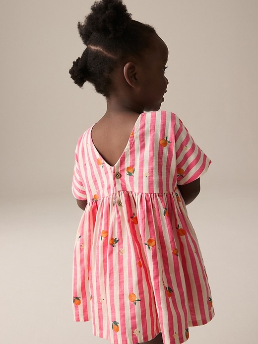 Image number 3 showing, NEXT Toddler Orange & Stripe Dress