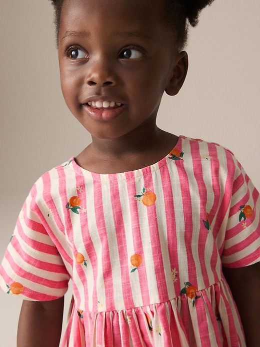 Image number 4 showing, NEXT Toddler Orange & Stripe Dress