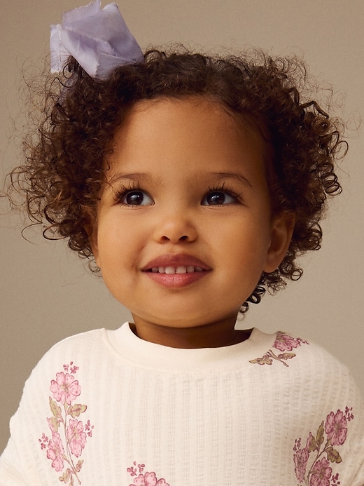 Image number 2 showing, NEXT Toddler Textured Floral Jersey Dress