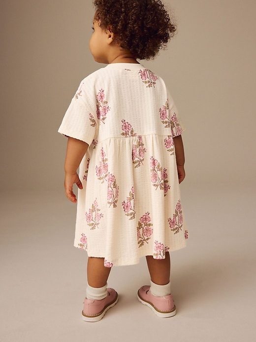 Image number 3 showing, NEXT Toddler Textured Floral Jersey Dress