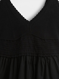 Crochet Mixed Media Mini Dress