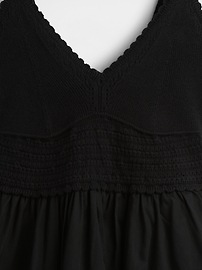 Crochet Mixed Media Mini Dress