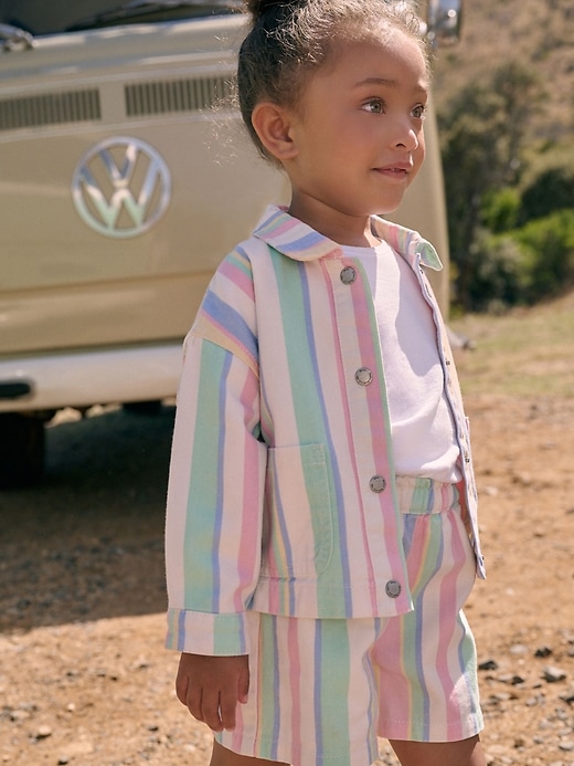 Image number 1 showing, NEXT Toddler Multi-Stripe Short Set