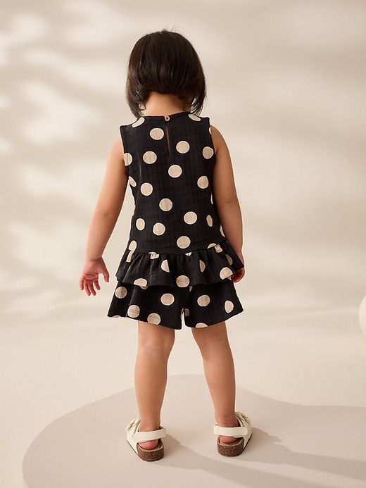 Image number 2 showing, NEXT Toddler Spotted Peplum Top & Short Set