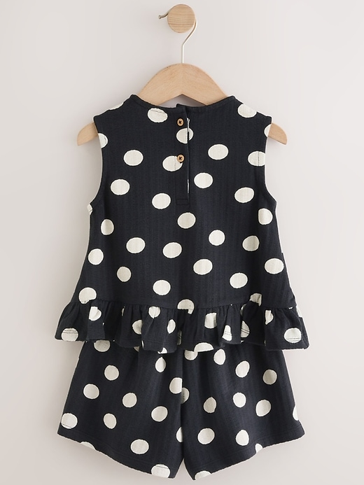 Image number 6 showing, NEXT Toddler Spotted Peplum Top & Short Set