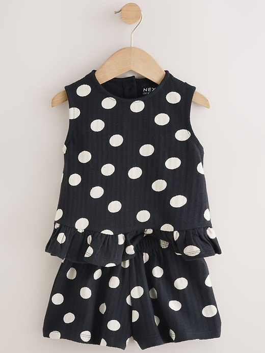 Image number 5 showing, NEXT Toddler Spotted Peplum Top & Short Set