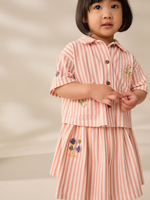 Image number 1 showing, NEXT Toddler Stripe Shirt & Skirt Set