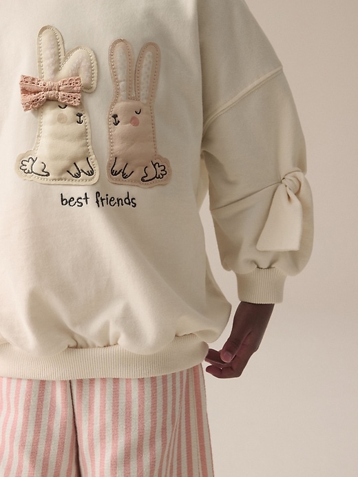 Image number 3 showing, NEXT Toddler Sweatshirt & Striped Trousers Set