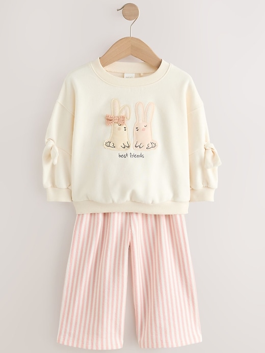 Image number 4 showing, NEXT Toddler Sweatshirt & Striped Trousers Set