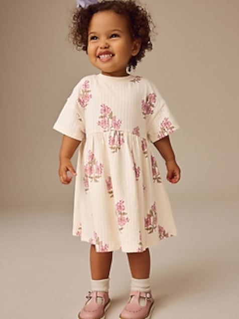 NEXT Toddler Textured Floral Jersey Dress