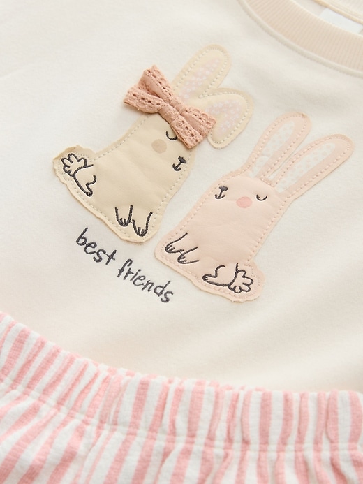 Image number 6 showing, NEXT Toddler Sweatshirt & Striped Trousers Set