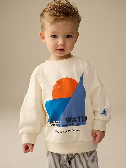 Image number 3 showing, NEXT Toddler Graphic Sweatshirt & Shorts Set