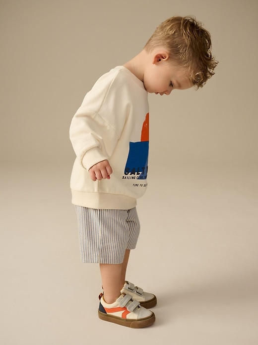 Image number 4 showing, NEXT Toddler Graphic Sweatshirt & Shorts Set