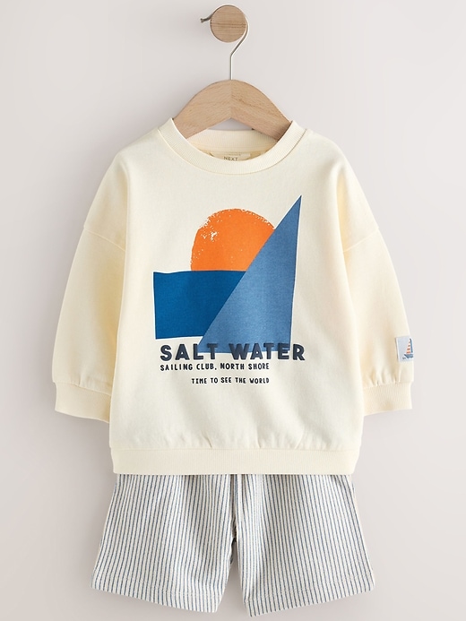 Image number 5 showing, NEXT Toddler Graphic Sweatshirt & Shorts Set