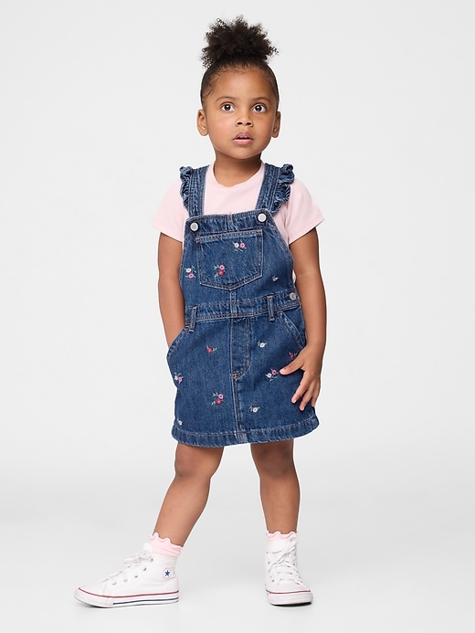 Image number 1 showing, Baby & Toddler Denim Ruffle Skirtall