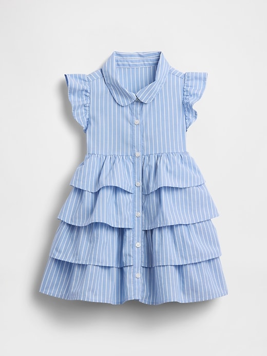 Image number 2 showing, Baby & Toddler Poplin Tiered Shirtdress