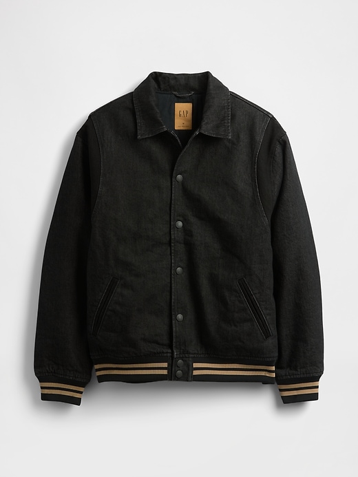 Image number 5 showing, Oversized Varsity Denim Jacket