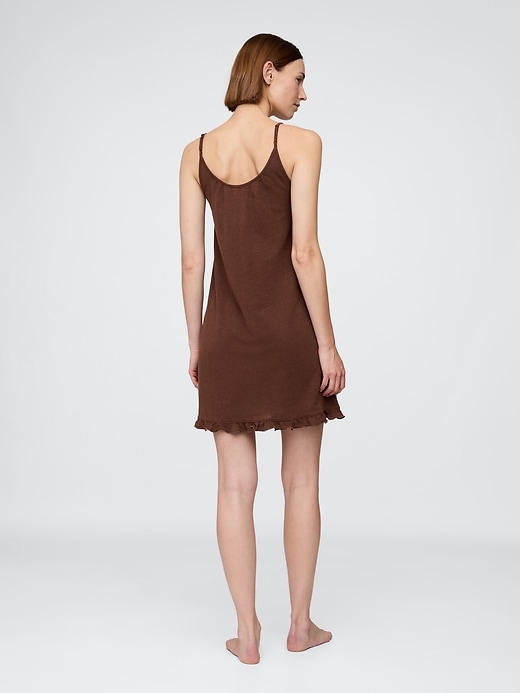 Image number 3 showing, Linen-Blend Ruffle PJ Dress