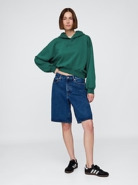 VintageSoft Crop Logo Hoodie