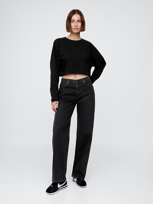 Image number 2 showing, French Terry Oversized Crop Sweatshirt