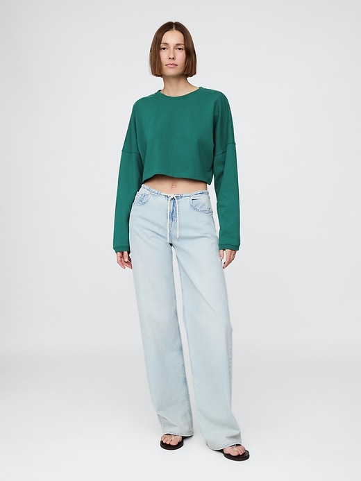 Image number 2 showing, French Terry Oversized Crop Sweatshirt