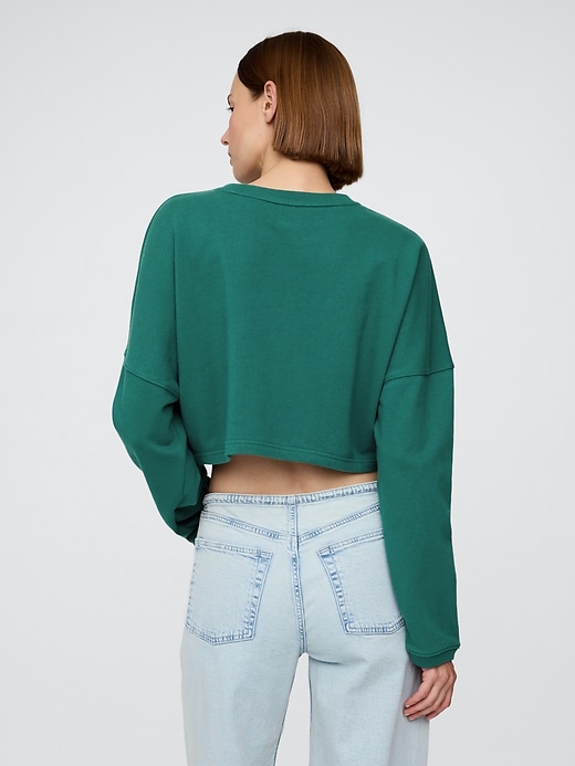 Image number 3 showing, French Terry Oversized Crop Sweatshirt