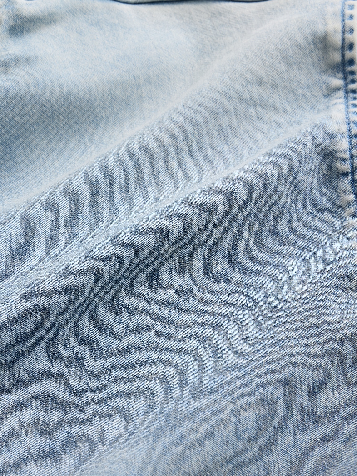 Детское худи Gap Knit Denim Zip, цвет: Светлая варка — фото 5