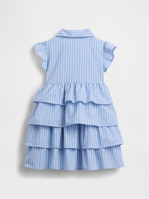 Image number 3 showing, Baby & Toddler Poplin Tiered Shirtdress