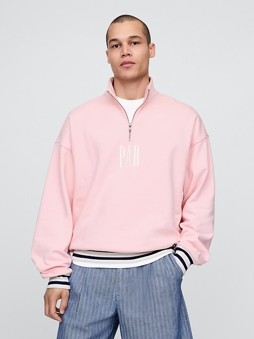 Image number 1 showing, Gap × Malbon Heavyweight Logo Quarter-Zip Pullover