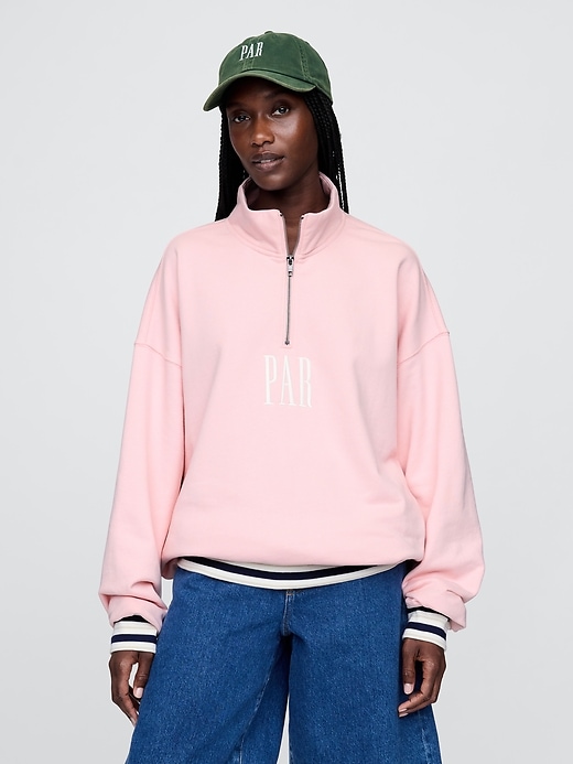 Image number 5 showing, Gap × Malbon Heavyweight Logo Quarter-Zip Pullover