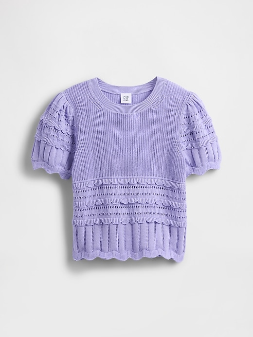 Image number 2 showing, Kids Scalloped Mixed-Stitch Sweater
