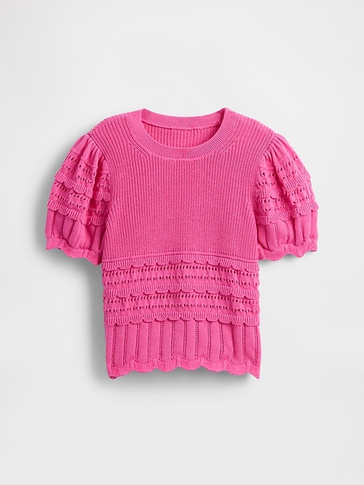 Image number 2 showing, Kids Scalloped Mixed-Stitch Sweater