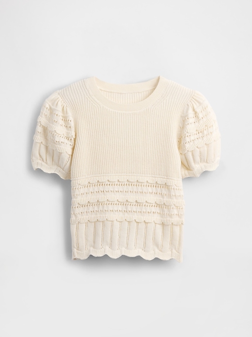 Image number 2 showing, Kids Scalloped Mixed-Stitch Sweater