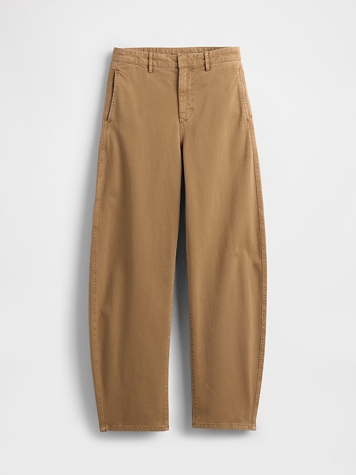 Image number 7 showing, Mid Rise Twill Barrel Pants
