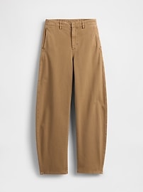 Mid Rise Twill Barrel Pants
