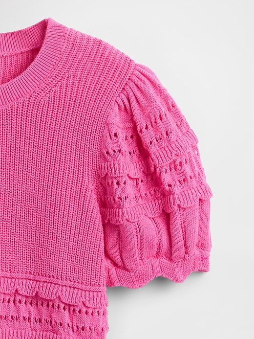 Image number 6 showing, Kids Scalloped Mixed-Stitch Sweater