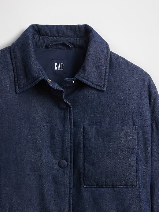 Image number 5 showing, Denim Crop Puffer Jacket