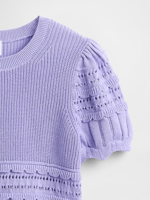 Image number 6 showing, Kids Scalloped Mixed-Stitch Sweater