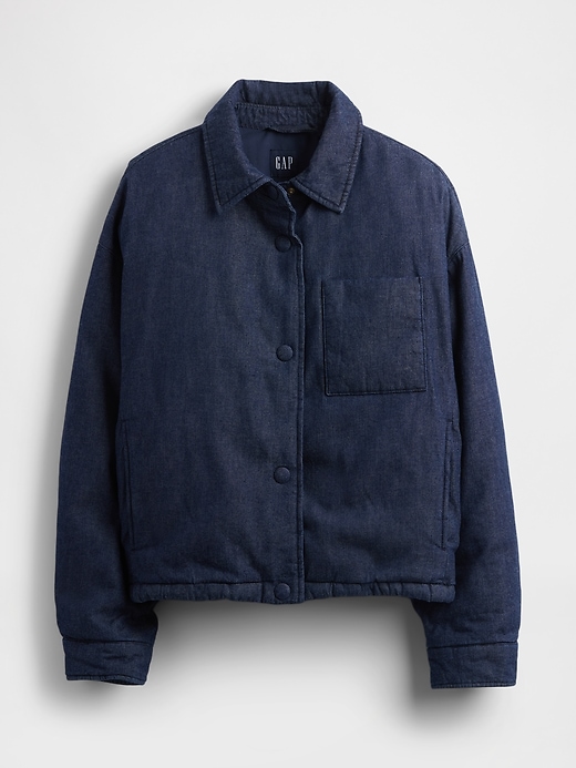 Image number 6 showing, Denim Crop Puffer Jacket