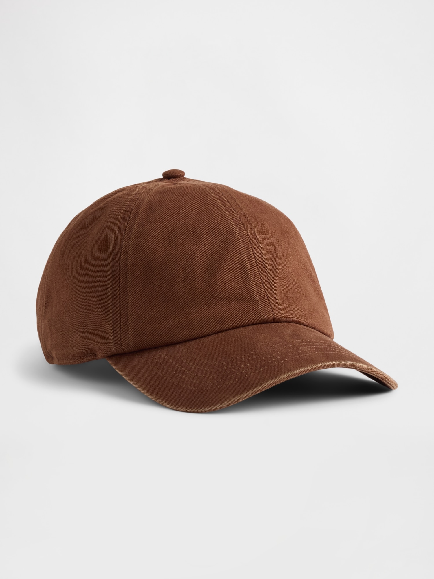 Organic Cotton Washed Baseball Hat - Brown