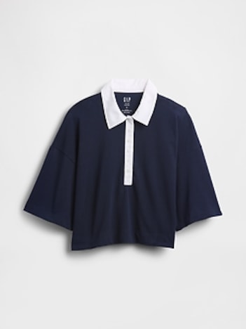 Organic Cotton VintageSoft Heavyweight Cropped Polo Shirt